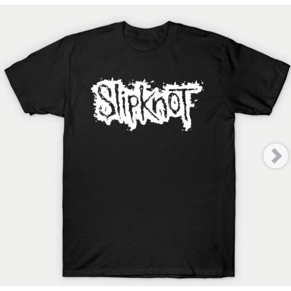 Slipknot Puff Paint Logo Black T-Shirt Men’s Size Large Band Tee Vintage Style